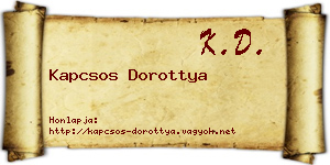 Kapcsos Dorottya névjegykártya